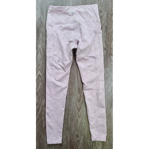 Apana High Waisted Leggings Womens Size Small Light Pink Purple Stretch Pockets - Picture 2 of 5